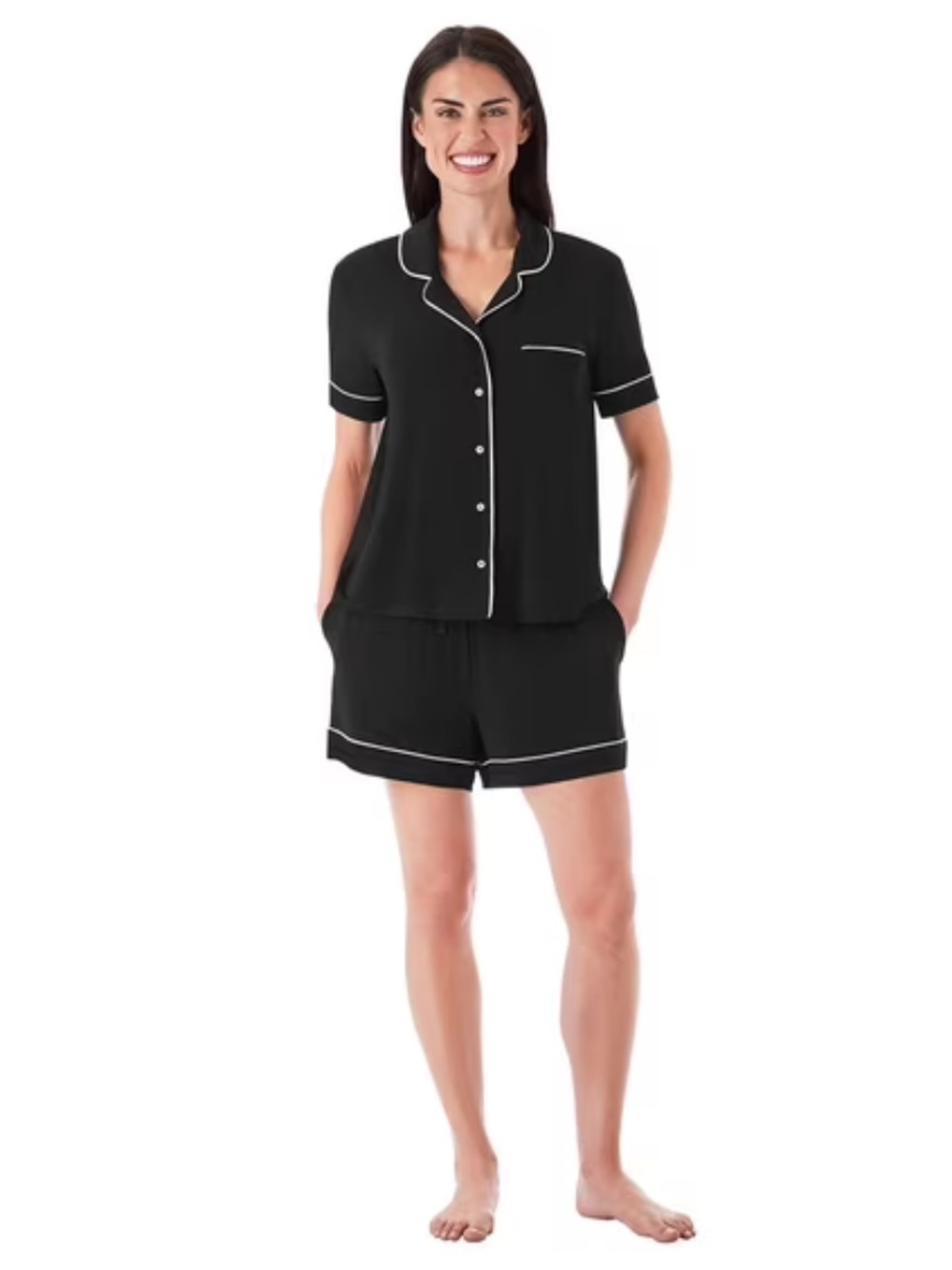 Member's Mark Short Sleeve Pajama Set woman’s medium cozy black